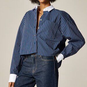 NWT J. Crew Étienne Cropped Button-up Shirt